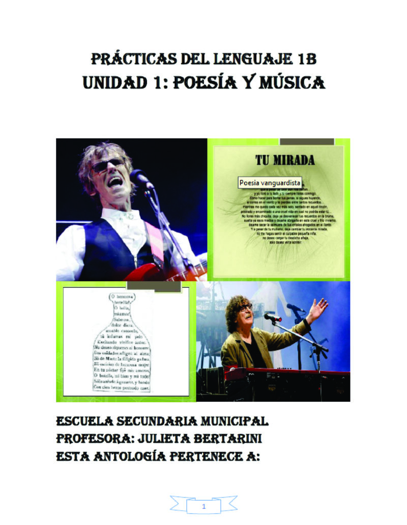 1B-PRACTICAS DEL LENGUAJE-UNIDAD 1-JULIETA BERTARINI-SECU MUNICIPAL