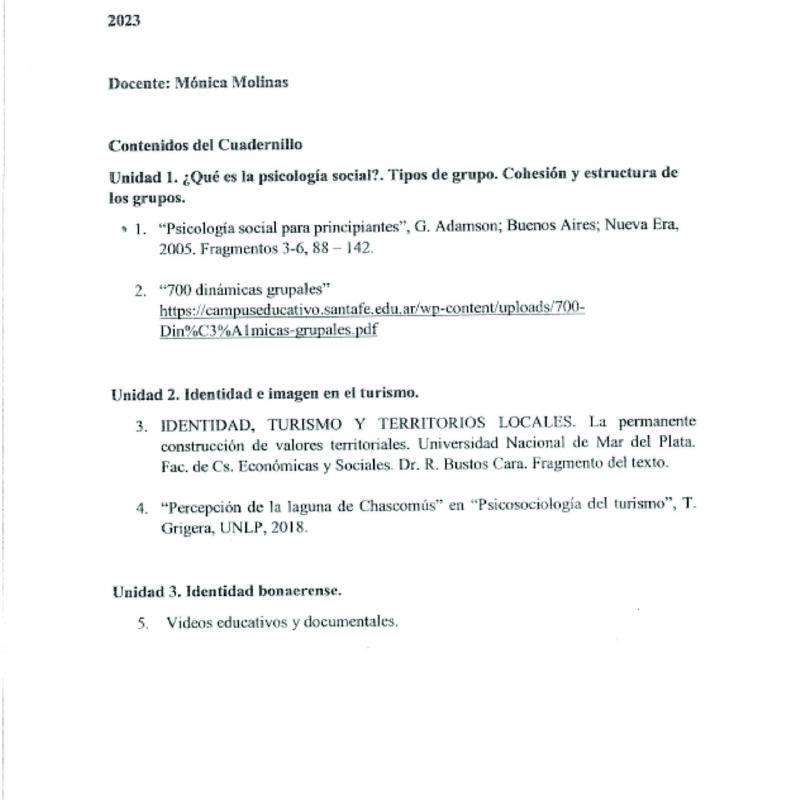 6-ORIENTACION TURISMO-PSICOLOGIA SOCIAL-MONICA MOLINAS-SECU MUNICIPAL